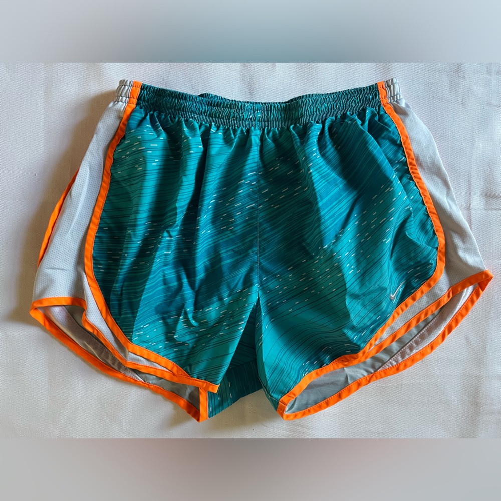 Nike Tempo Running Shorts Blue with Orange Trim